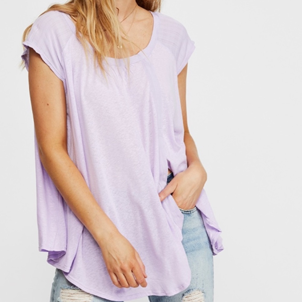 Free People NWT Lilac Linen Blend Top | Size Small